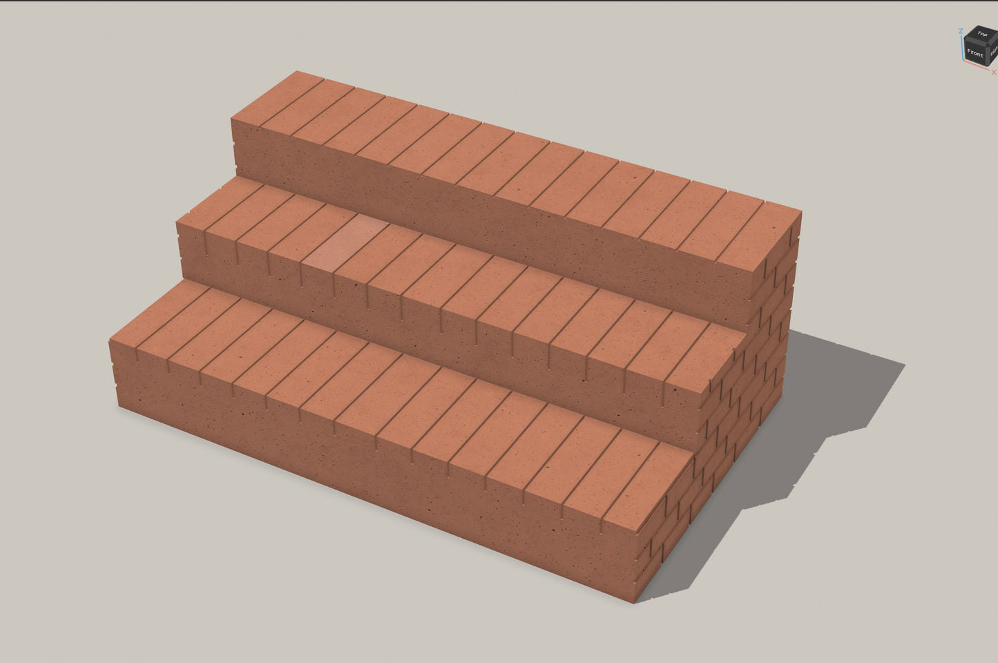 Bricked three stair